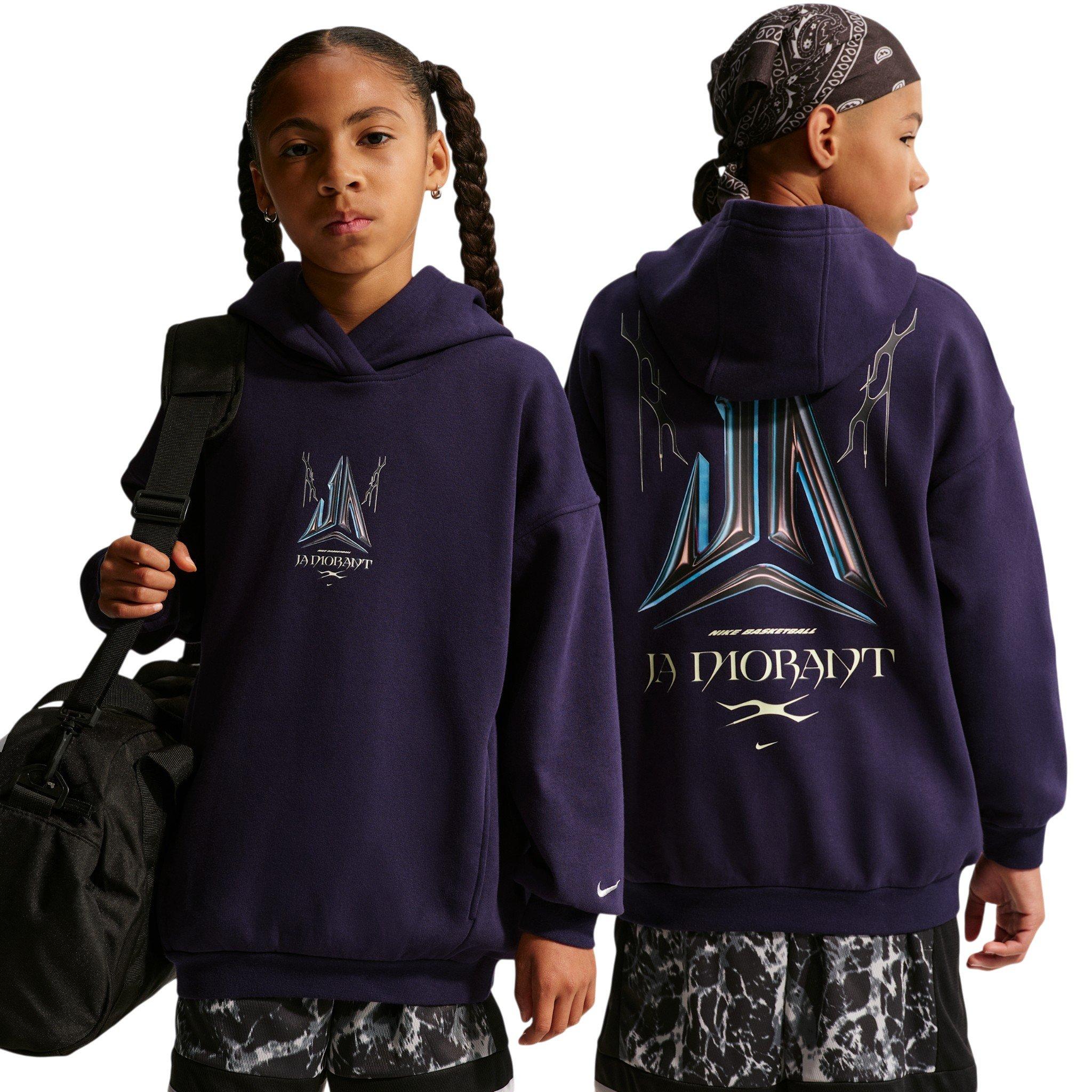 Nike Big Kids' Ja Club Fleece Oversized Hoodie - Purple - PURPLE